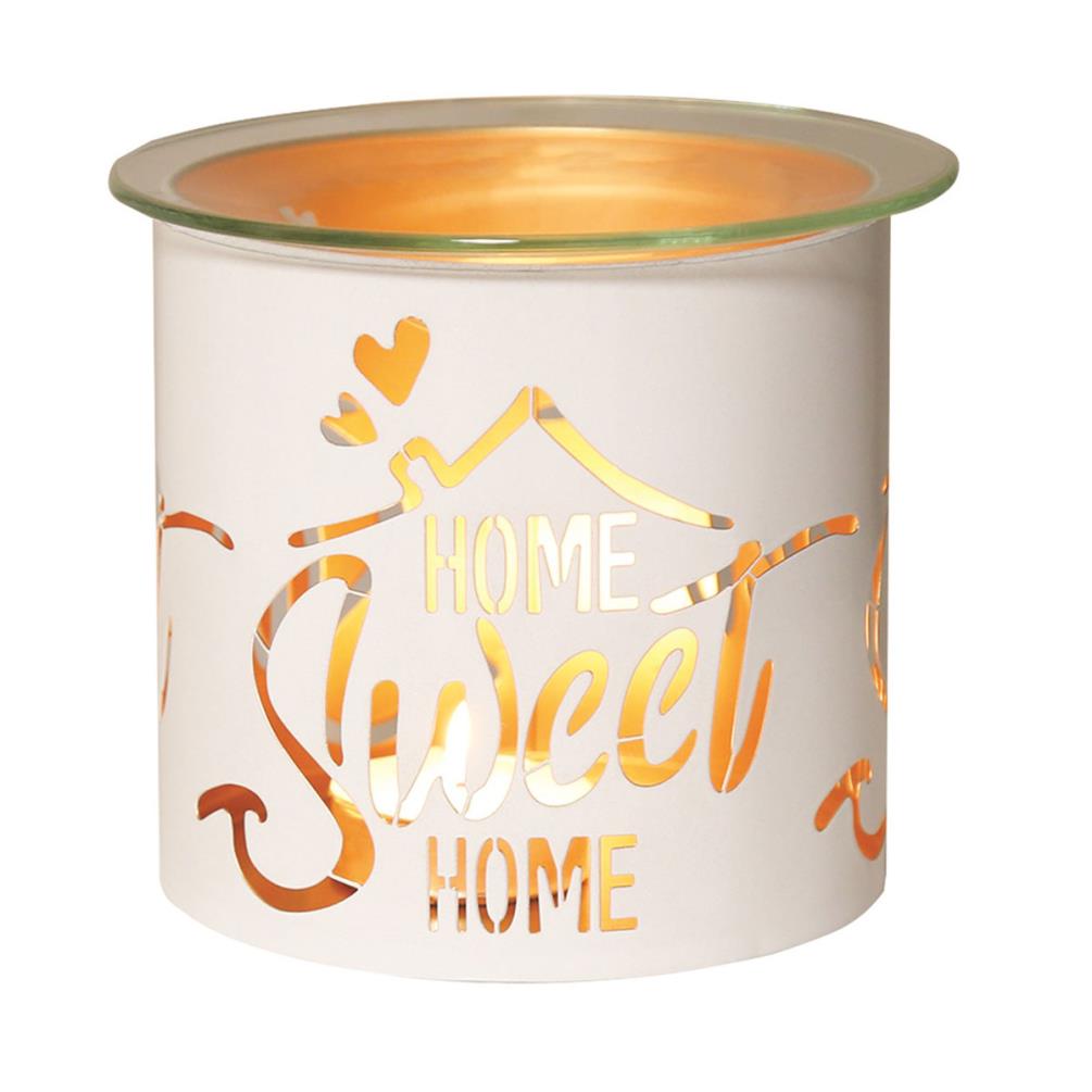 Aroma White & Gold Home Sweet Home Jar Sleeve & Wax Melt Warmer £6.29